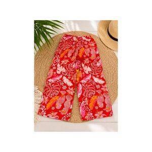 Live 4 Truth Red Tropical Print Wide-Leg Women Pants